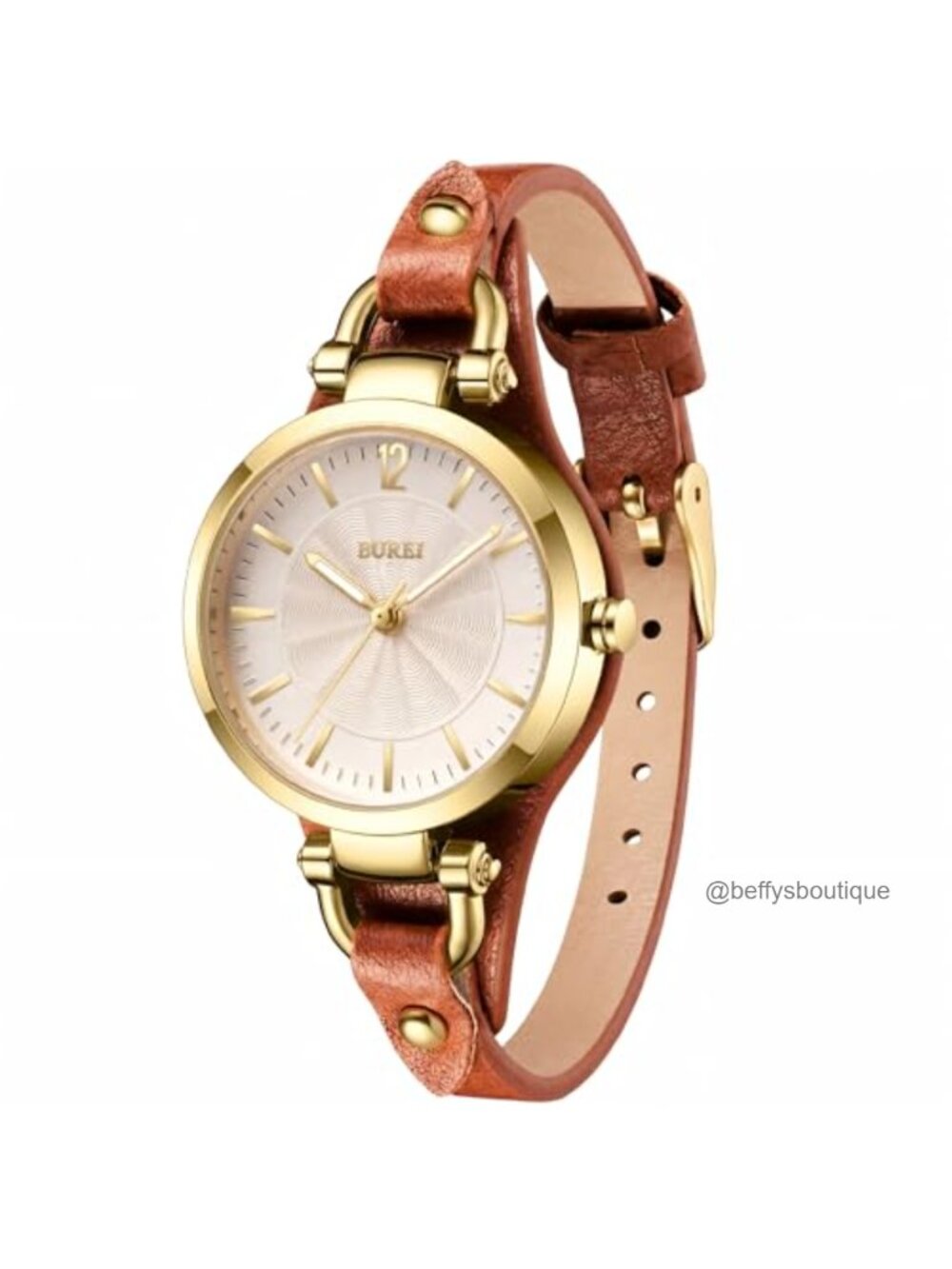 Women's Analog Watch Leather Strap Double Wrap Bracelet